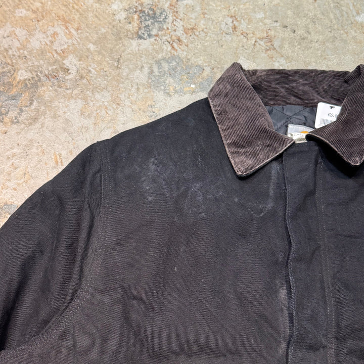 미국에서 만든 중고 의류 Carhartt/ 전통적인 재킷/ 오리 직물/ 퀼트 라이닝/ 코듀로이 칼라/ 크기 xxxl에 해당합니다.