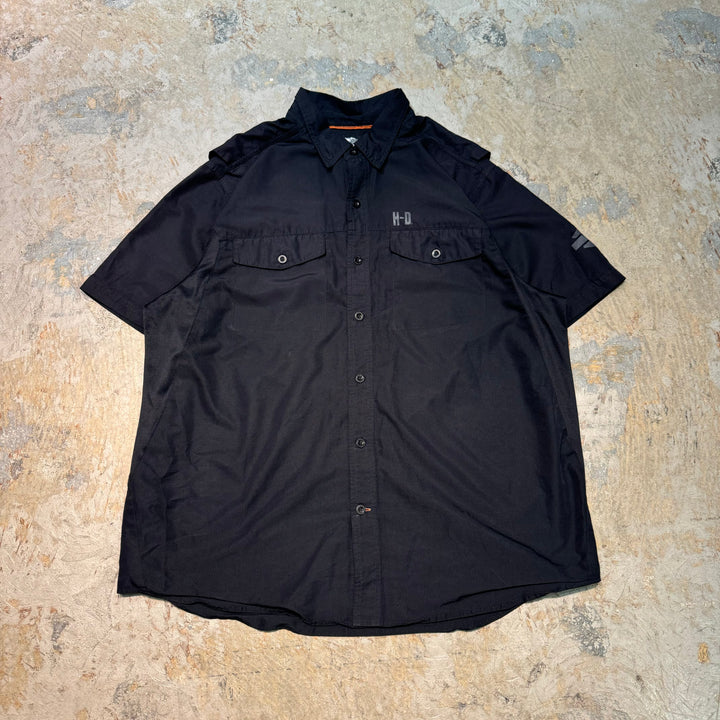 古着 Harley-Davldson/ ハーレーダビットソン/  ボタンダウン半袖シャツ/ サイズ2XL