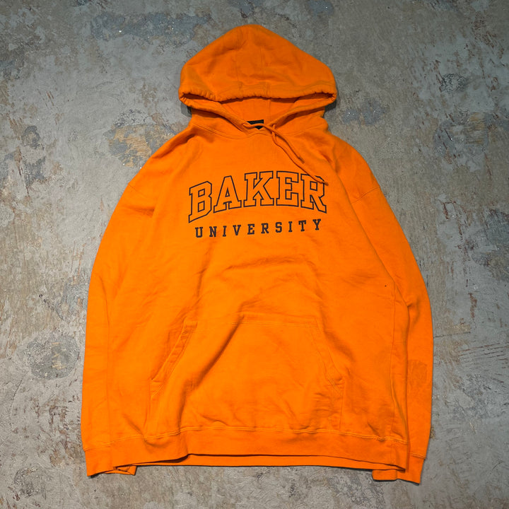 #3776 古着 Unknow/Pull Orver Hoody / プルオーバーパーカー /BAKER UNIVERSITY/カレッジロゴ/サイズXL