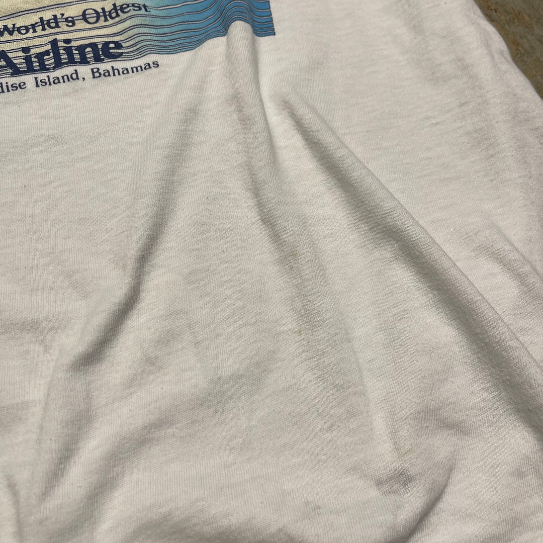 #4485 Used clothing 80's Hanes/Short sleeve Ringer t-shirt Tee/Short sleeve Ringer T-shirt/MADE IN USA/Size L