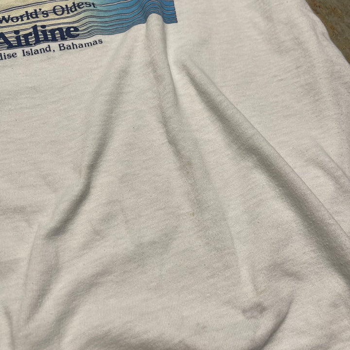 #4485 Used clothing 80's Hanes/Short sleeve Ringer t-shirt Tee/Short sleeve Ringer T-shirt/MADE IN USA/Size L