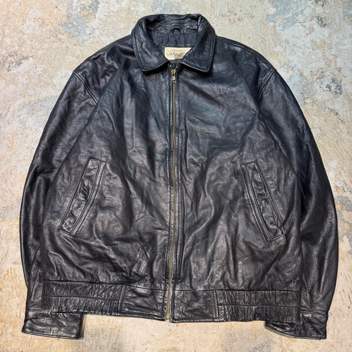 古着 ST JOHN'S BAY/セントジョンズベイ/本革ジップアップレザージャケット /サイズL