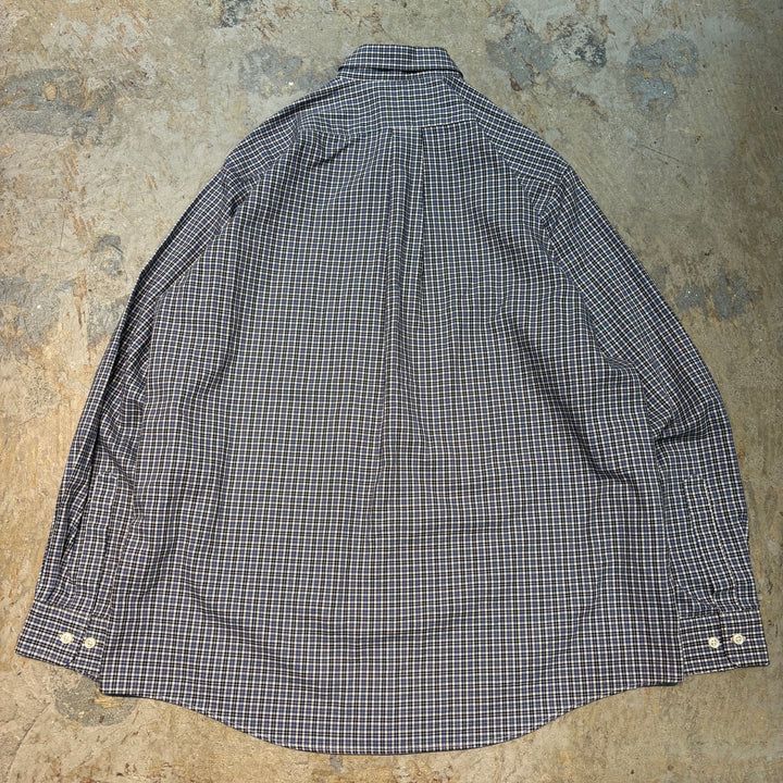 旧衣服l.l.bean / elbean /纽扣长袖衬衫/格子图案/尺寸L