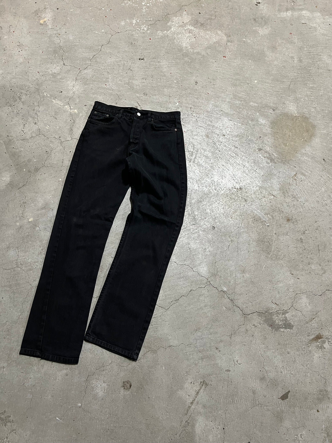 #MA22 98's 古着 Levi's/リーバイス/Black Denim Pants/ブラックデニムパンツ/Overdye/オーバーダイ/501/MADE IN USA/実寸サイズ30×32