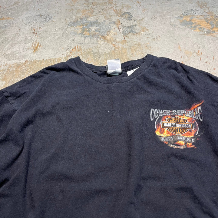 古着 Harley-Davidson/ハーレー ダビッドソン フロリダ州 キー･ウェスト コンク共和国 プリントTシャツ サイズXXL