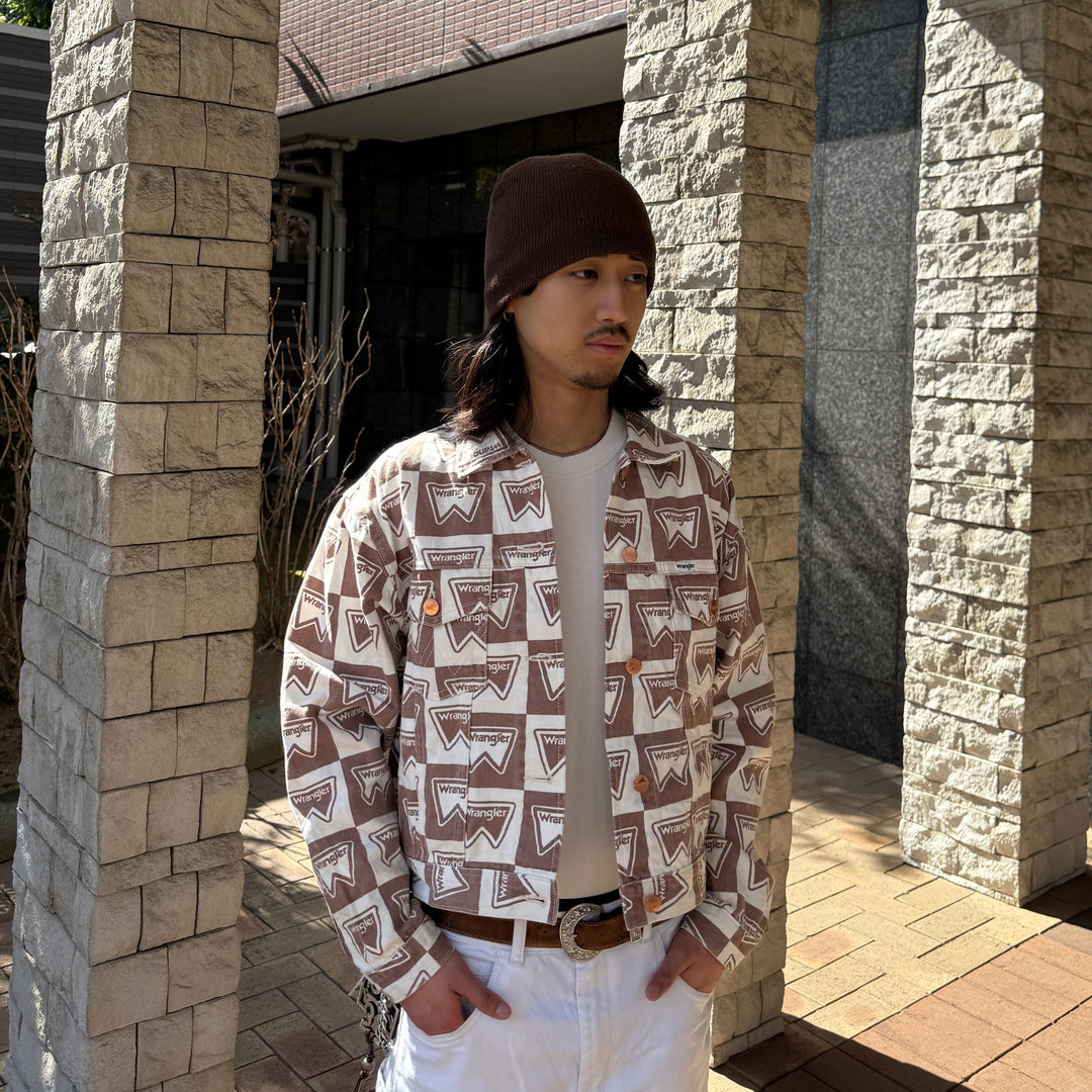 古着 Wrangler/ラングラー/トラッカージャケット/総柄/サイズS相当