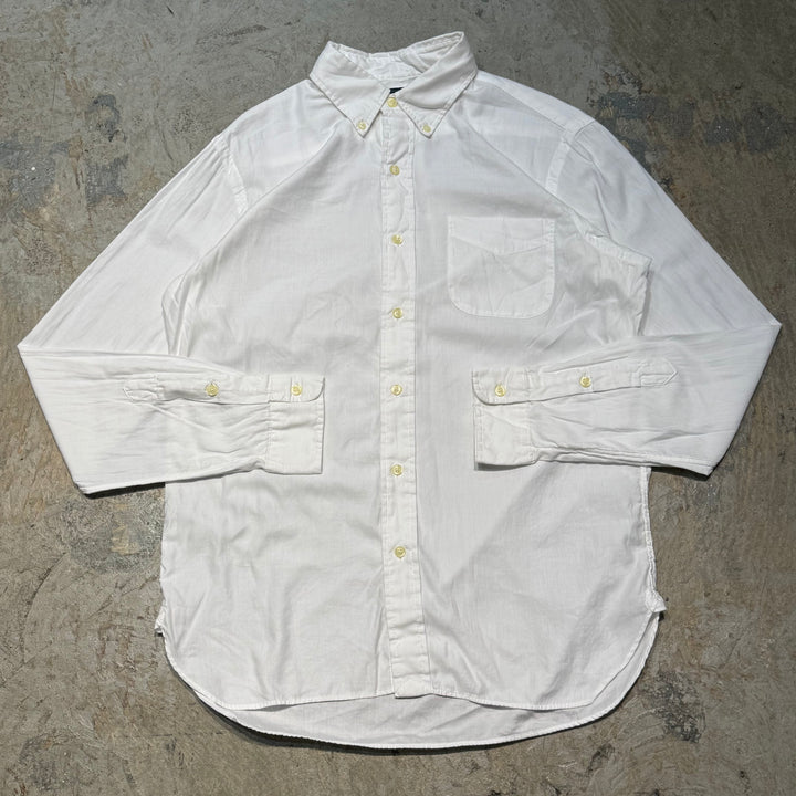 古着 POLO by Ralph Lauren/ ラルフ ローレン/ ボタンダウン長袖シャツ/ 無地/ サイズM