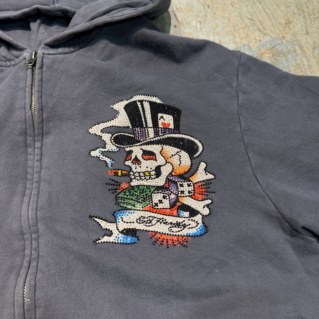 古着 Ed Hardy/エドハーディー/ ジップアップパーカー/サイズXL