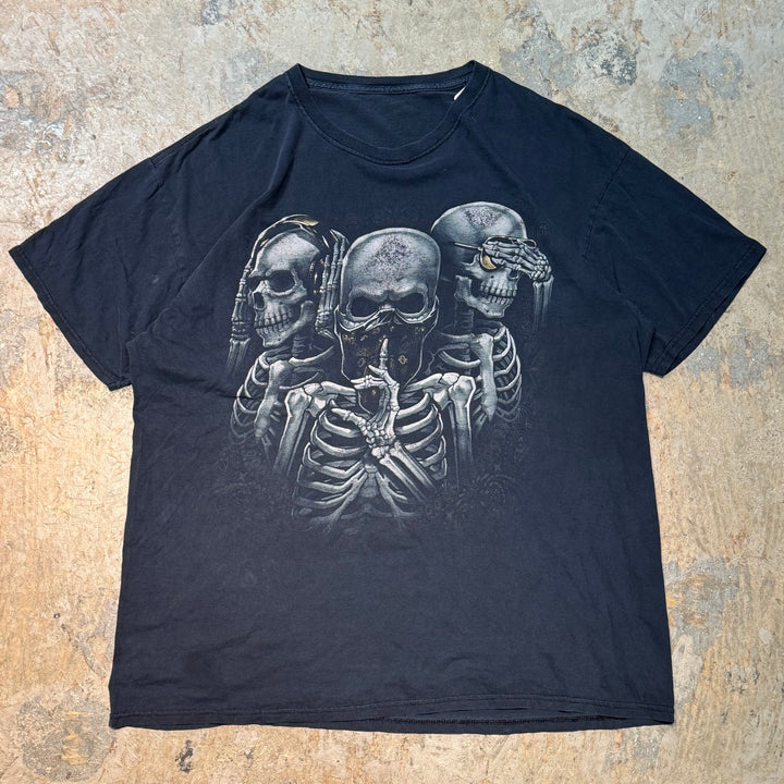 古着 USAVINTAGE/ プリントTシャツ/ スケルトン/ サイズXL相当