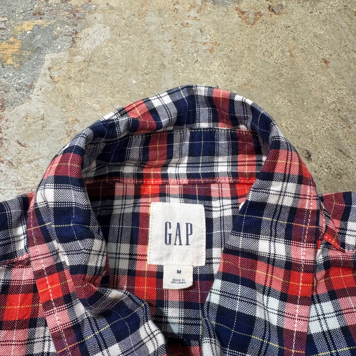 古着  GAP/ ギャップ/ ボタンダウン長袖シャツ/ チェック柄/ リメイク/ サイズM