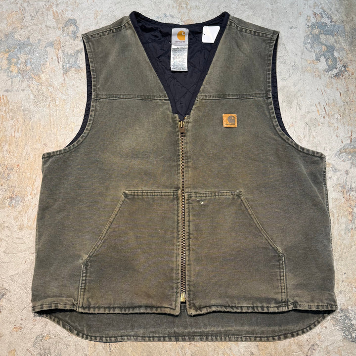 古着 Carhartt/ カーハート/ ダックベスト/ ダック地/ 裏地キルティング/ サイズXL