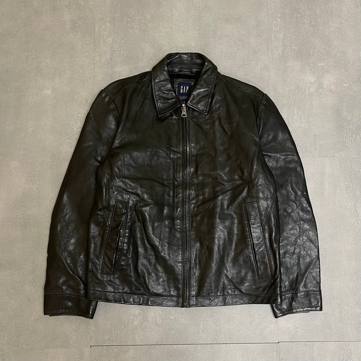 #1659 古着 GAP/ギャップ / Zip Up Leather Jacket/ジップアップレザージャケット / サイズS