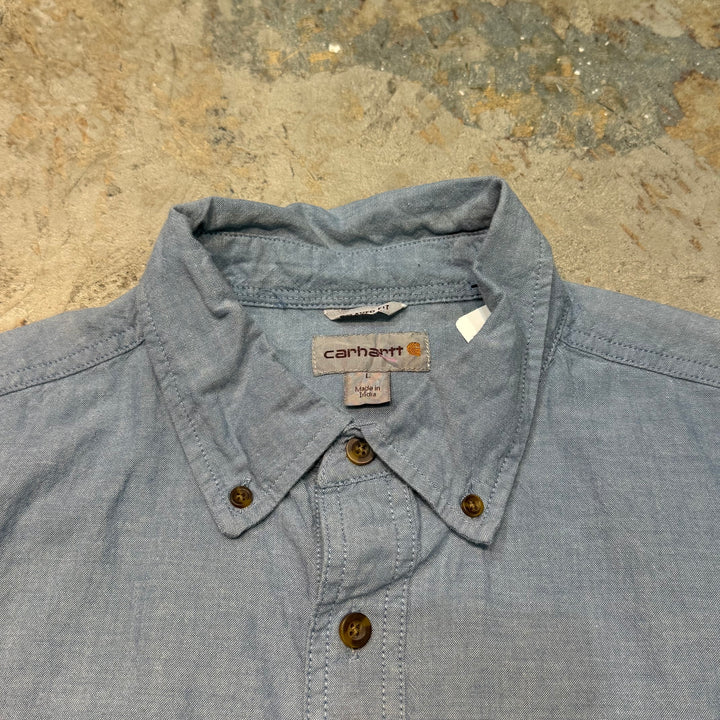 古着 carhartt/カーハート/ ボタンダウン半袖シャツ/ 無地/ サイズL
