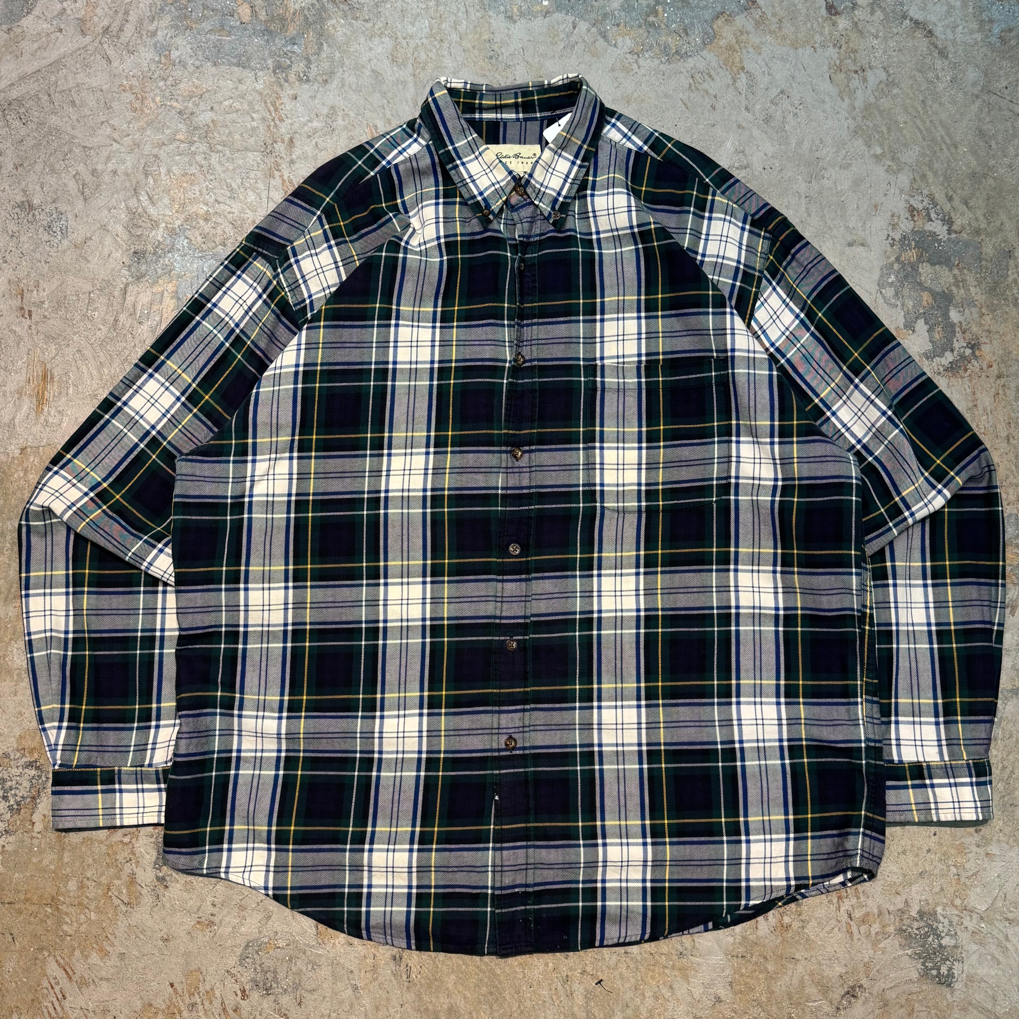 Eddie Bauer 長袖 シャツ  XLサイズ 90s エディーバウアー チェック柄 コットン 長袖シャツ XLサイズ
