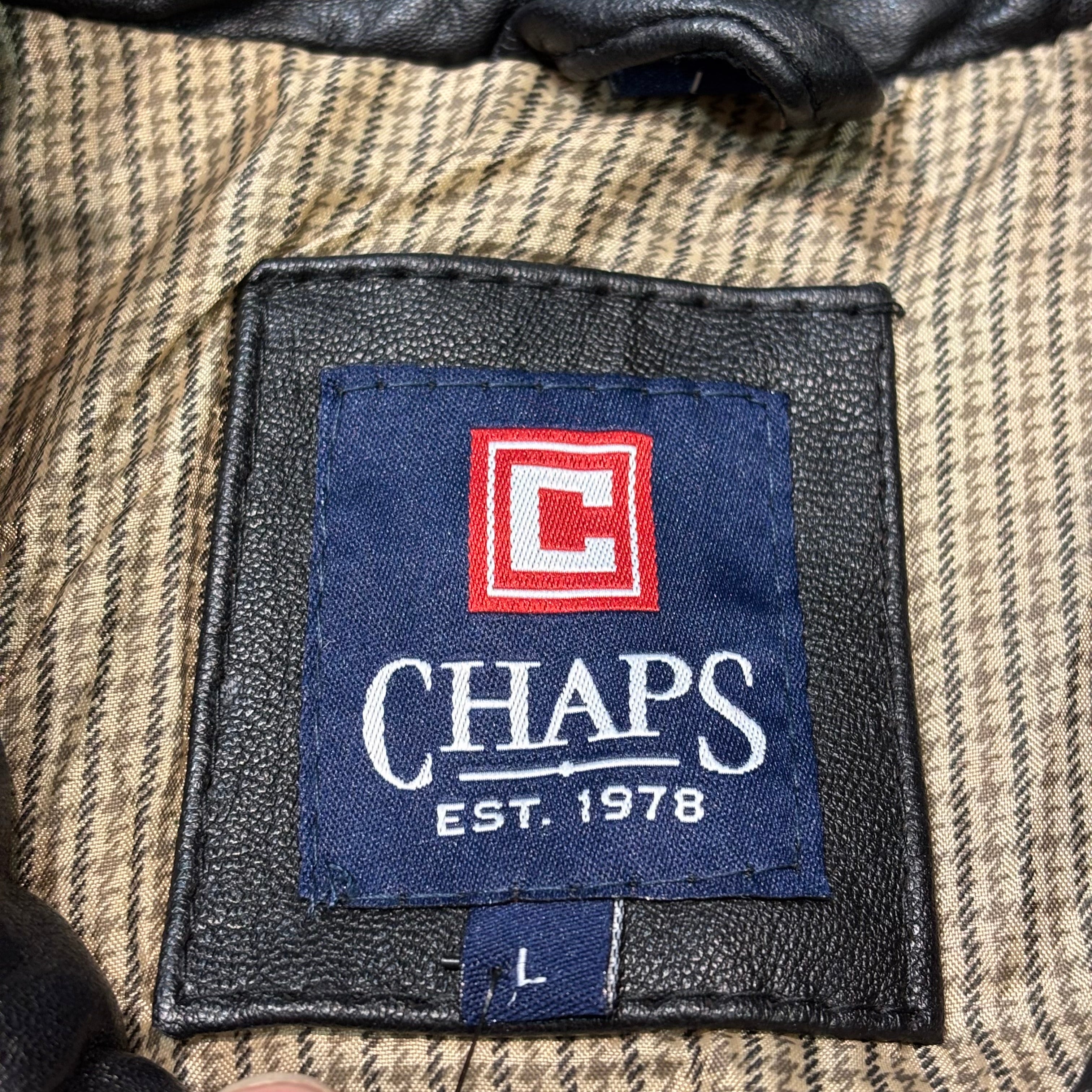 古着 90's〜 CHAPS/ チャップ/ 本革ジップアップレザージャケット