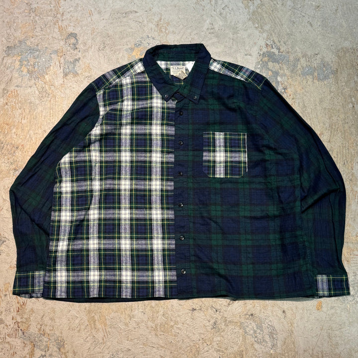 古着 L.L.Bean/ エルエルビーン/ フランネルシャツ/ チェック柄/ リメイク/ サイズXXL