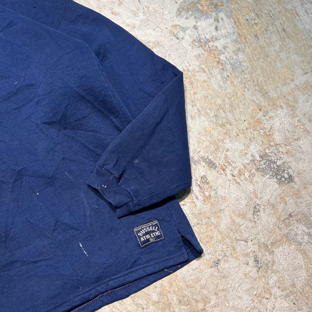 #4034 古着 Russell Athletic/ラッセル アスレチック/Henry Neck Blank Sweat Shirts/ヘンリーネックブランクスウェット/MADE IN USA/サイズXL