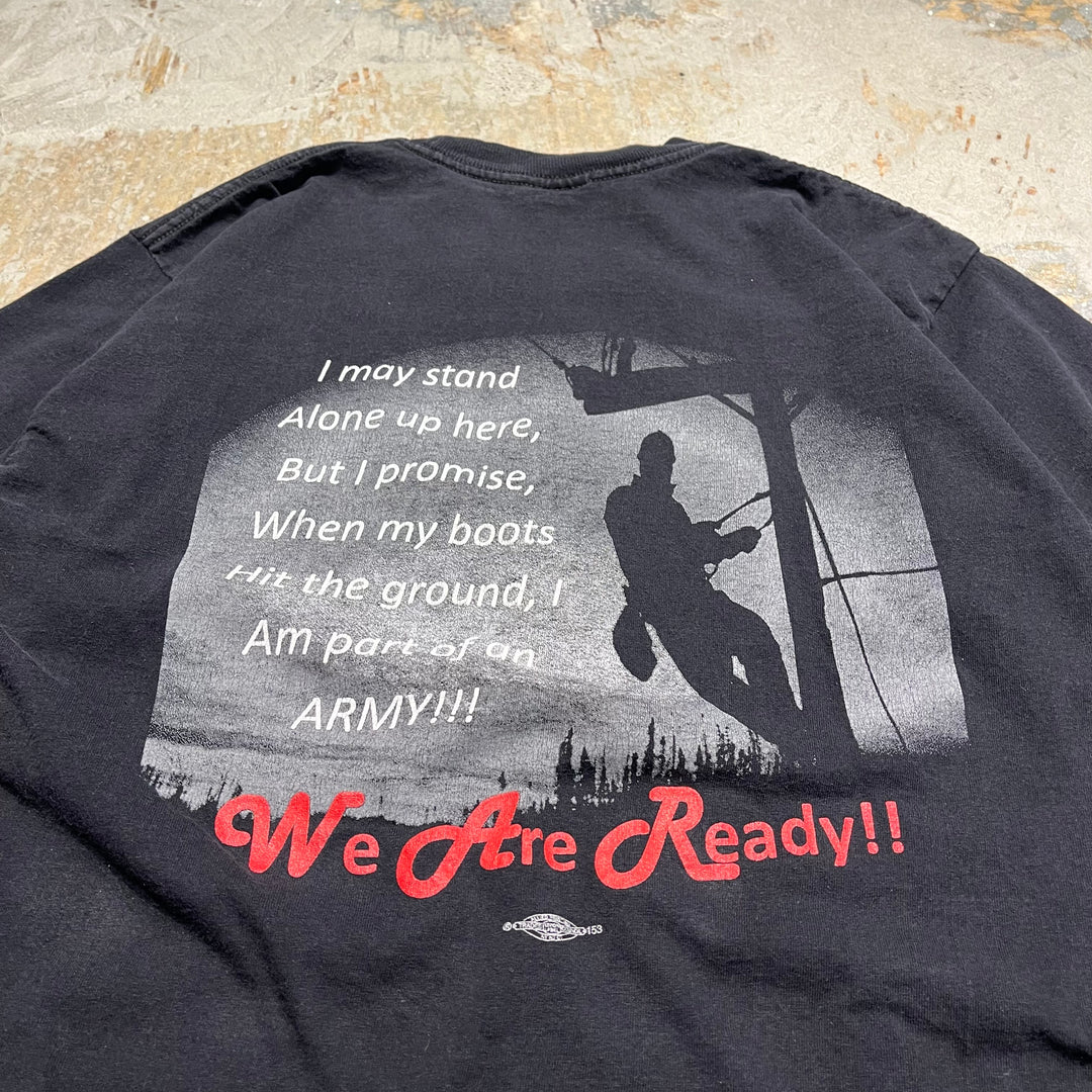 古着 CWA/ニュージャージー州行政機関/"we are ready!"/プリントTシャツ/サイズL