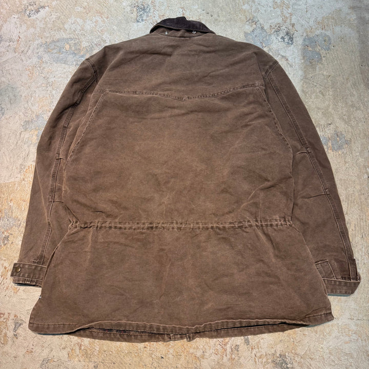 古着 Carhartt/ カーハート/ ダック地コート/ハーフコート丈/ 裏地ブランケット/ 襟コーデュロイ/ サイズ2XL