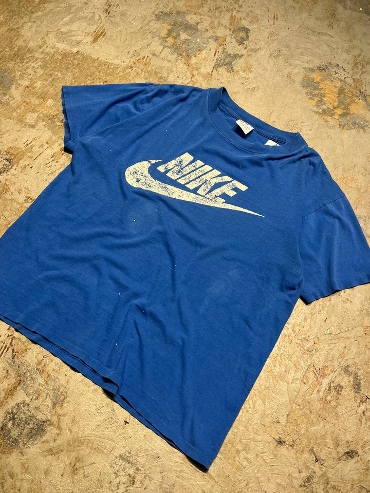 #MA111 古着 USA製 70's NIKE/ナイキ/ オレンジタグ/BIGロゴ/ヴィンテージ シングルステッチ Tシャツ/サイズL