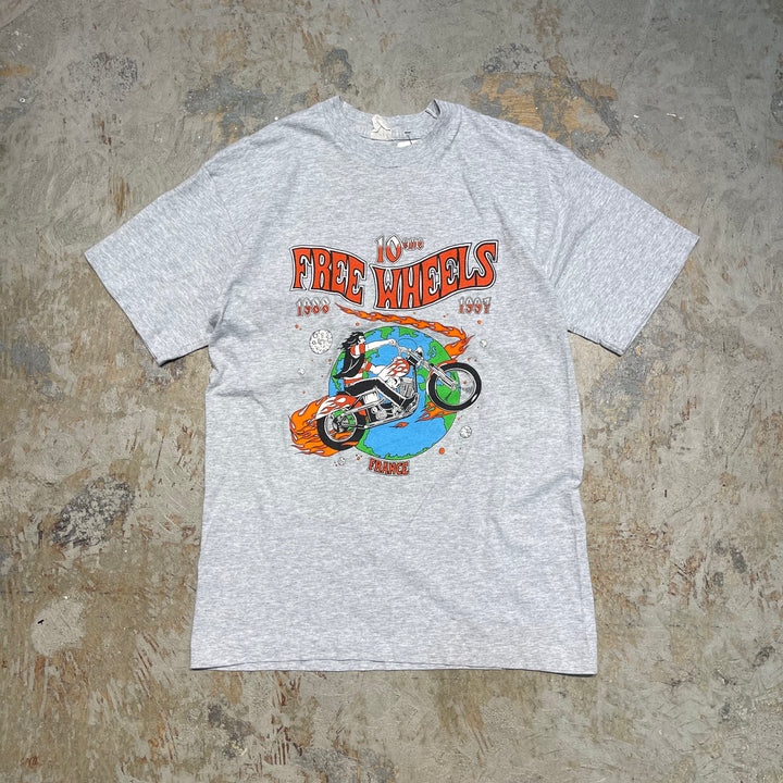 古着 90's~ USAVINTAGE / FREE WHEELS 10周年記念 / ヴィンテージ シングルステッチ Tシャツ/サイズM相当