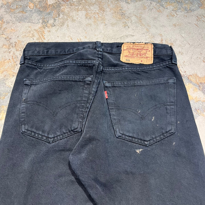 #4433 古着 Levi's/リーバイス/Black Denim Pants/ブラックデニムパンツ/501/サイズ31×34