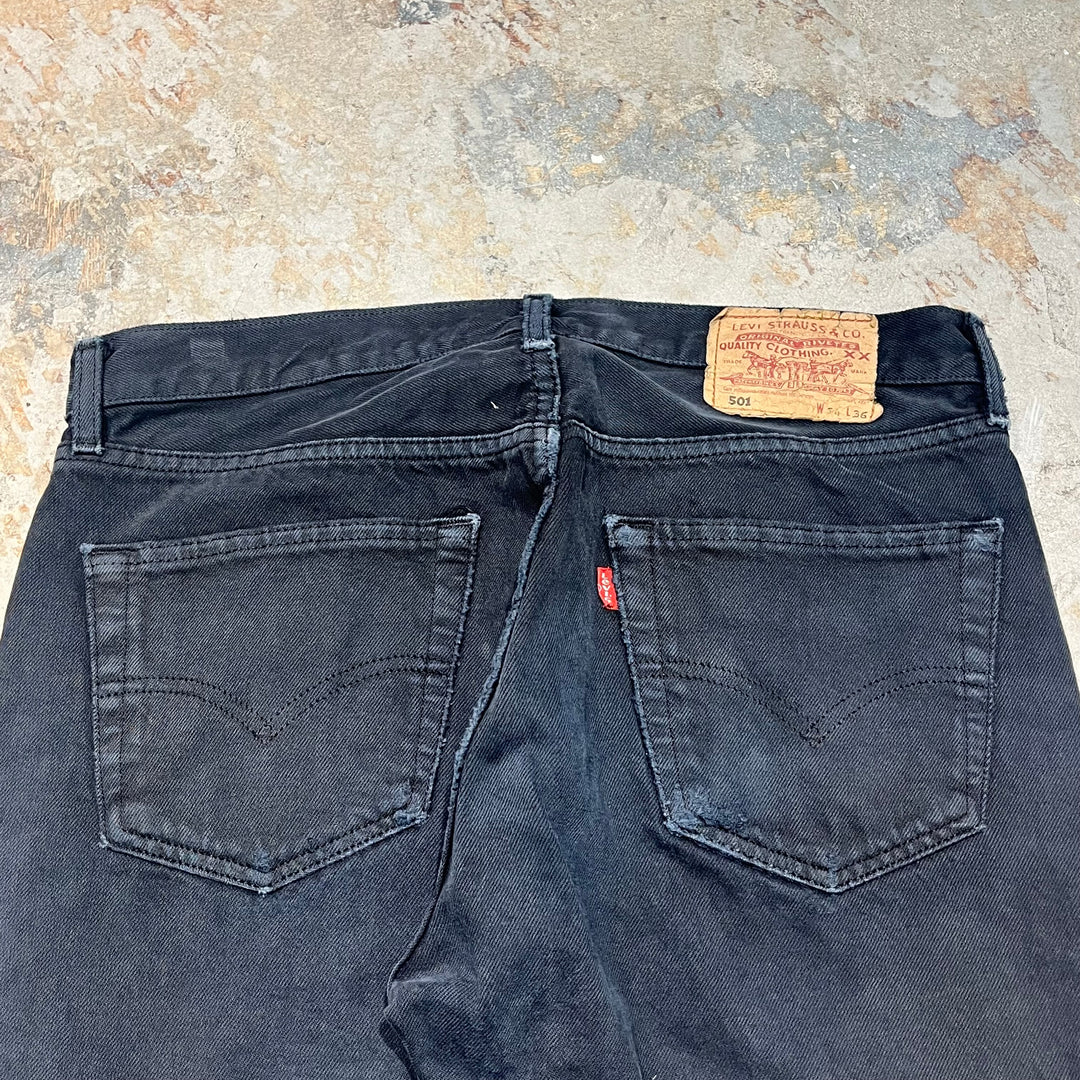 #4436 古着 Levi's/リーバイス/Black Denim Pants/ブラックデニムパンツ/501/サイズ34×36