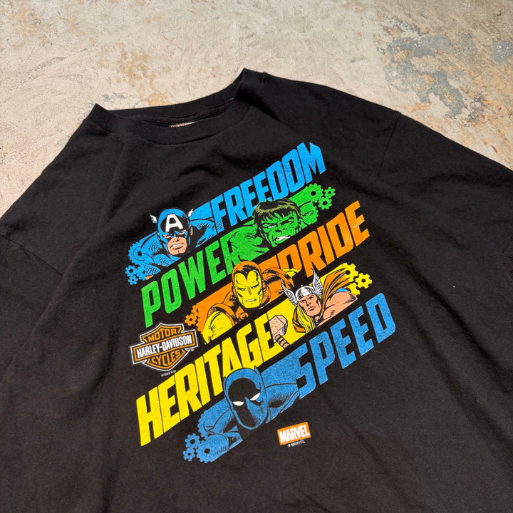 古着 Harley-Davidson/ハーレーダビッドソン/ プリントTシャツ/ MARVEL/ サイズL