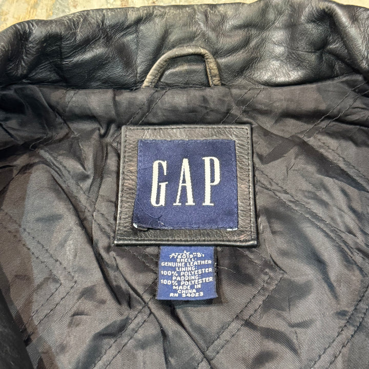 古着 90's~ GAP/ ギャップ/ 本革ジップアップレザージャケット / 牛革/ サイズL