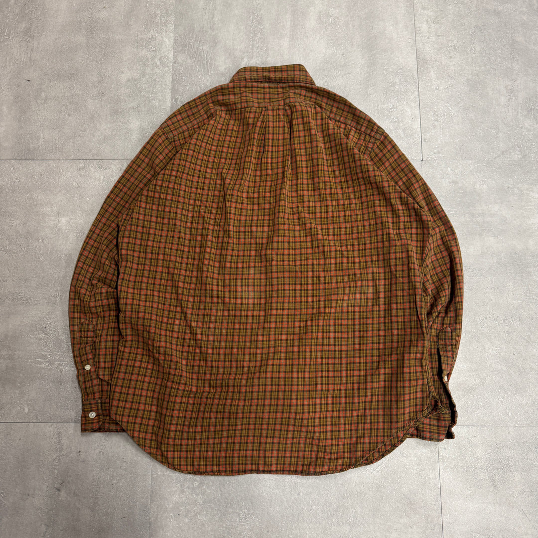 古着 90's POLO by Ralph Lauren/ ラルフ ローレン/ ボタンダウン長袖シャツ/ チェック柄/ サイズL