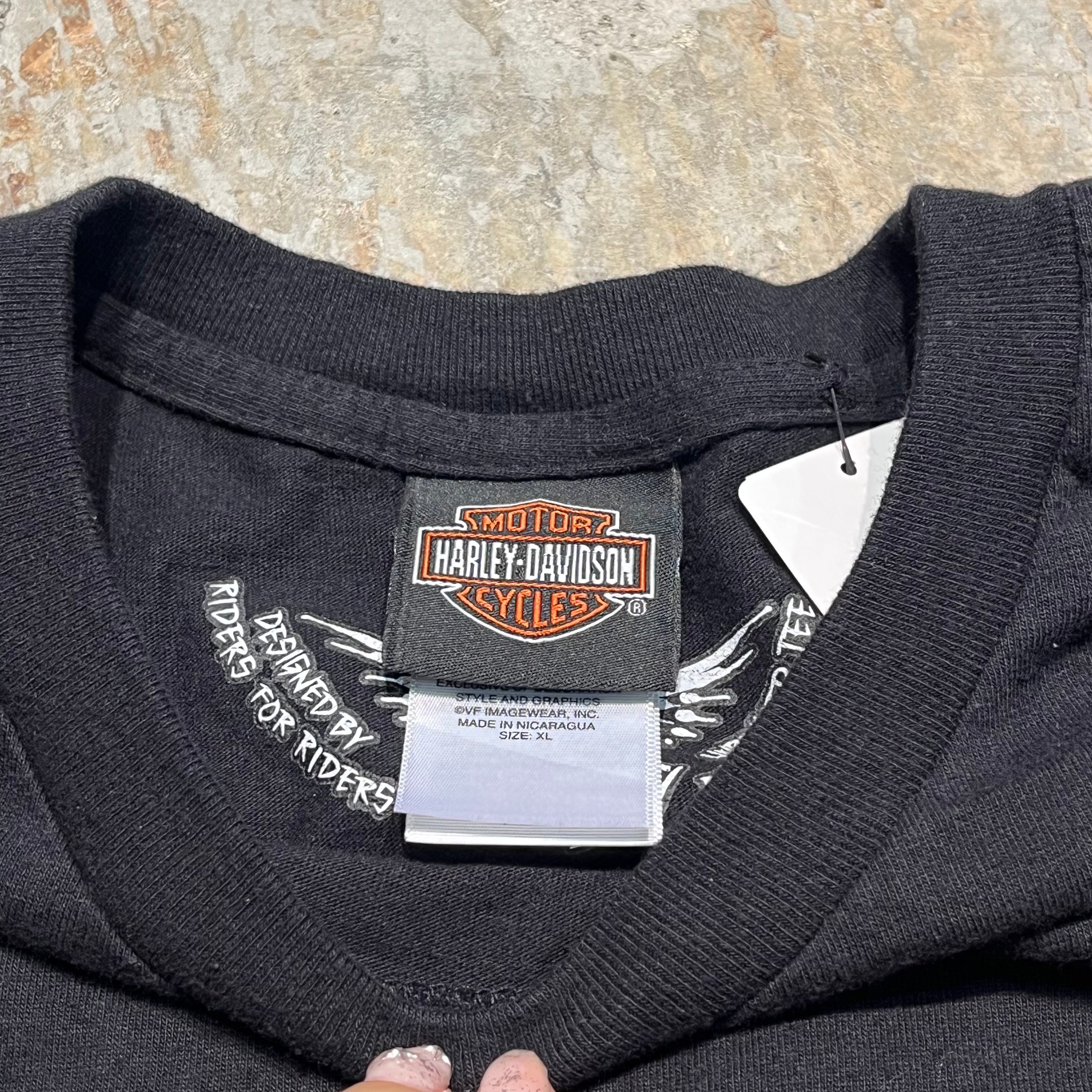 ハワイ限定☆日常使いに【Harley Davidson】ステッチＴシャツ Harley-Davidson® Men's Stacks Crew-Neck Short Sleeve Cotton