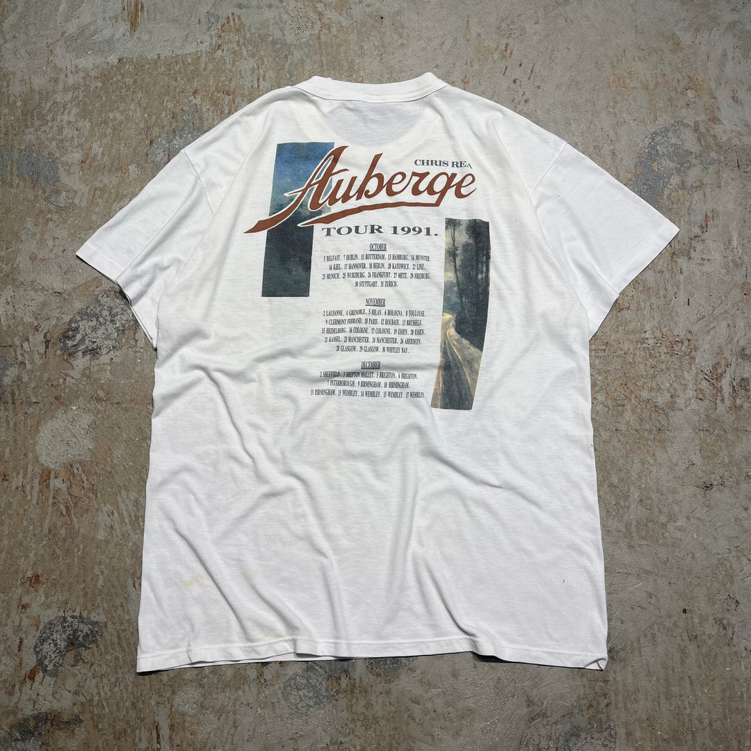 古着 91's Chris rea/auberge/uk tour/車/ヴィンテージ シングルステッチ アーティストTシャツ/サイズxl