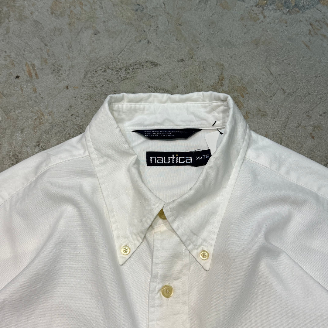 古着 nautica/ ノーティカ/ ボタンダウン半袖シャツ/ 無地/ サイズXL