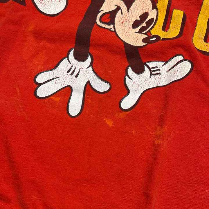 古着 USA製 90's Mickey&co/ミッキーマウス/青パン/ヴィンテージ シングルステッチ プリントTシャツ/サイズ2XL相当