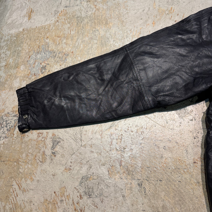 古着 80's EddieBauer/エディーバウアー/本革ジップアップレザージャケット/中綿/サイズM