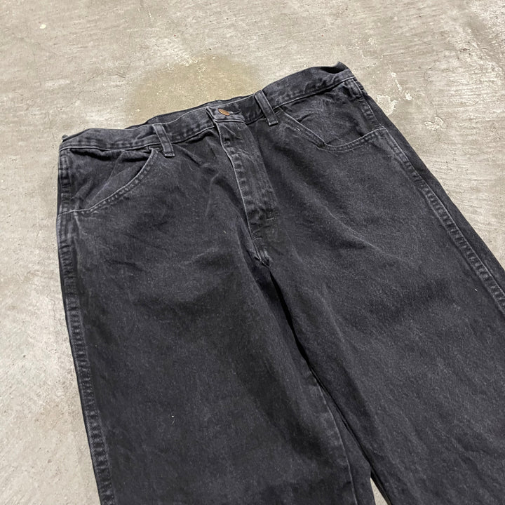 #4267 古着 RUSTLER/ラスラー/Black Denim Pants/ブラックデニムパンツ/サイズ36×30