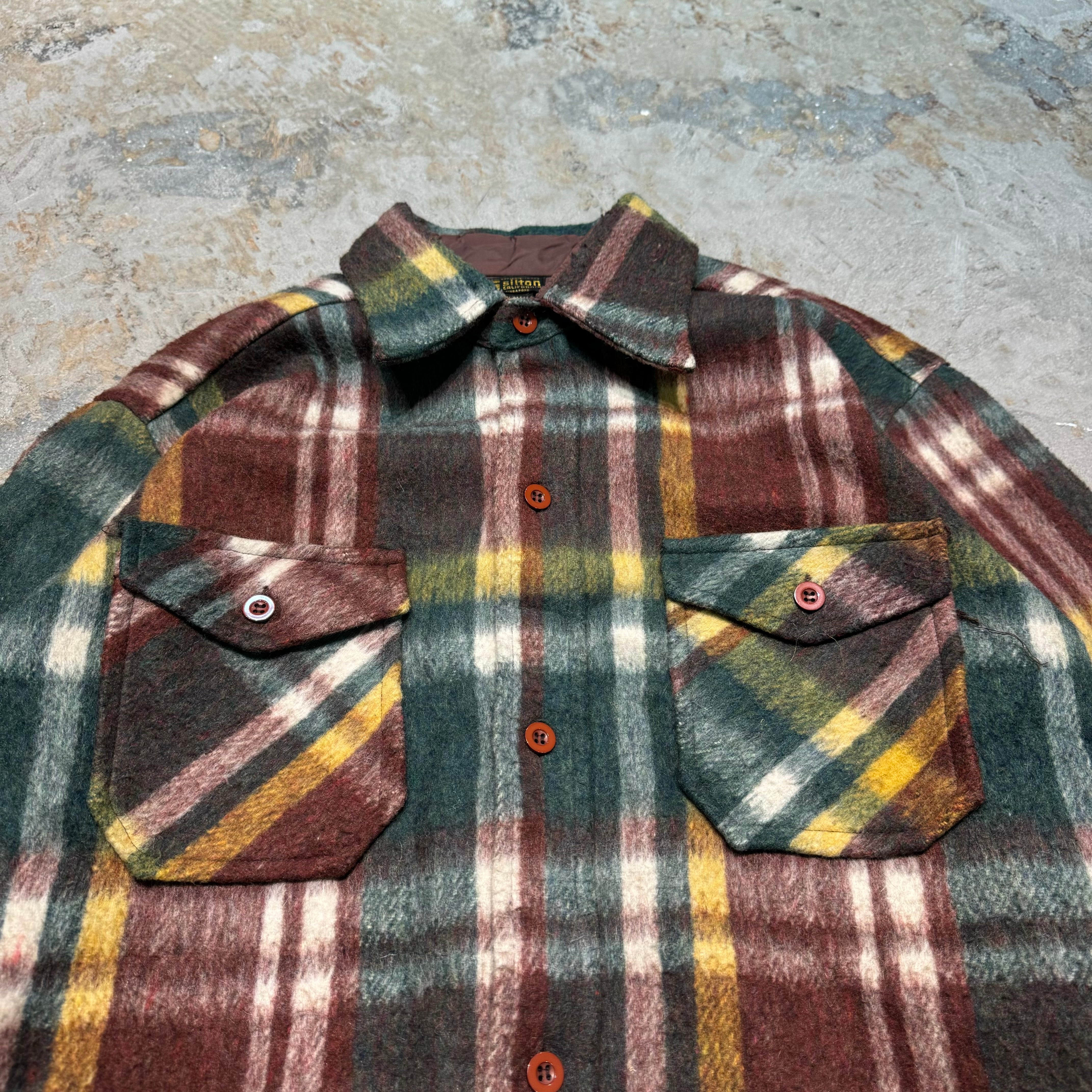 古着 SILTON CALIFORNIA/ シルトンカルフォルニア/ ウールシャツジャケット/サイズL – 古着屋 MUJIN
