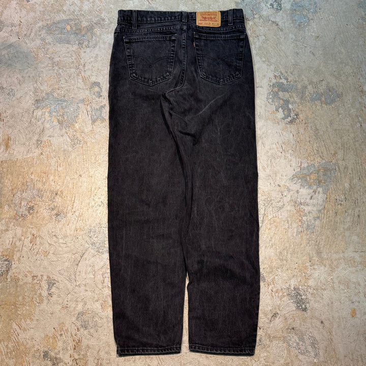 미국에서 만든 중고 의류 95의 Levi 's / Levi's / Black Denim 바지 / 550 / 실제 크기 33 x 31
