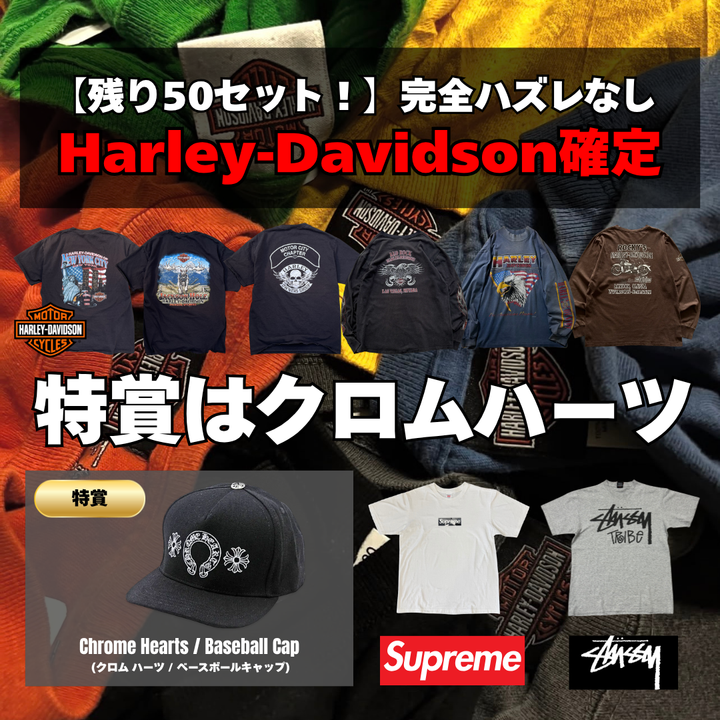 【ハーレーTシャツ確定枠残り50セット】ハーレーTシャツが確定で当たる古着ガチャBOX (3着セット)