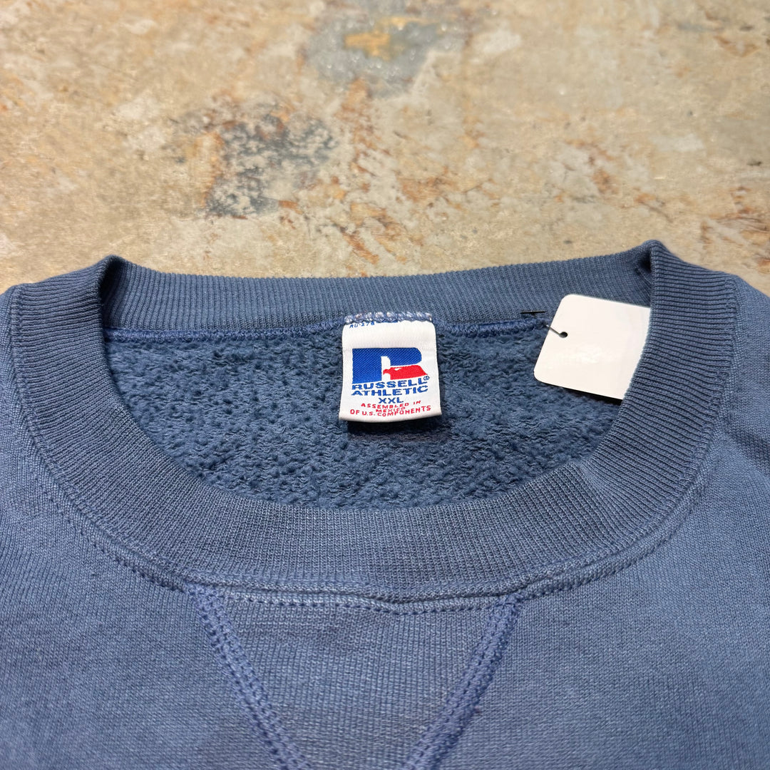 古着 90's~ RUSSELLATHLETIC/ ラッセル アスレチック/ クルーネックブランクスウェット/ 無地/ Vガゼット/ サイズXXL