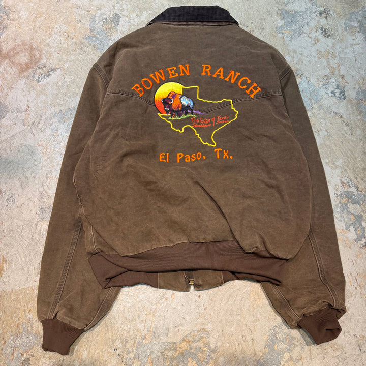 古着 Carhartt/ カーハート/ サンタフェジャケット/ ダック地/ 裏地キルティング/ 企業ロゴ/ 襟コーデュロイ/ サイズ2XL