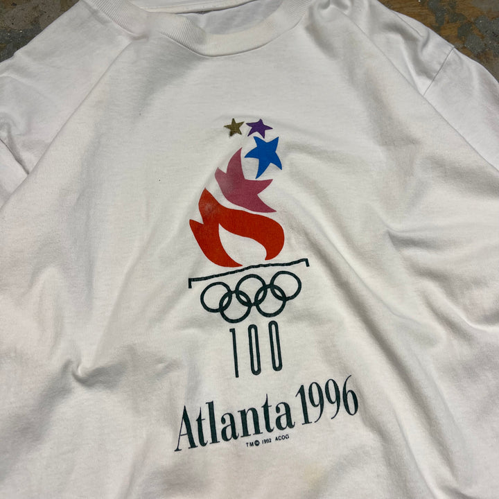 #4808 古着 92's チャンピオン/Atlanta 1996/アトランタオリンピック/ヴィンテージ シングルステッチ Tシャツ/サイズXL相当