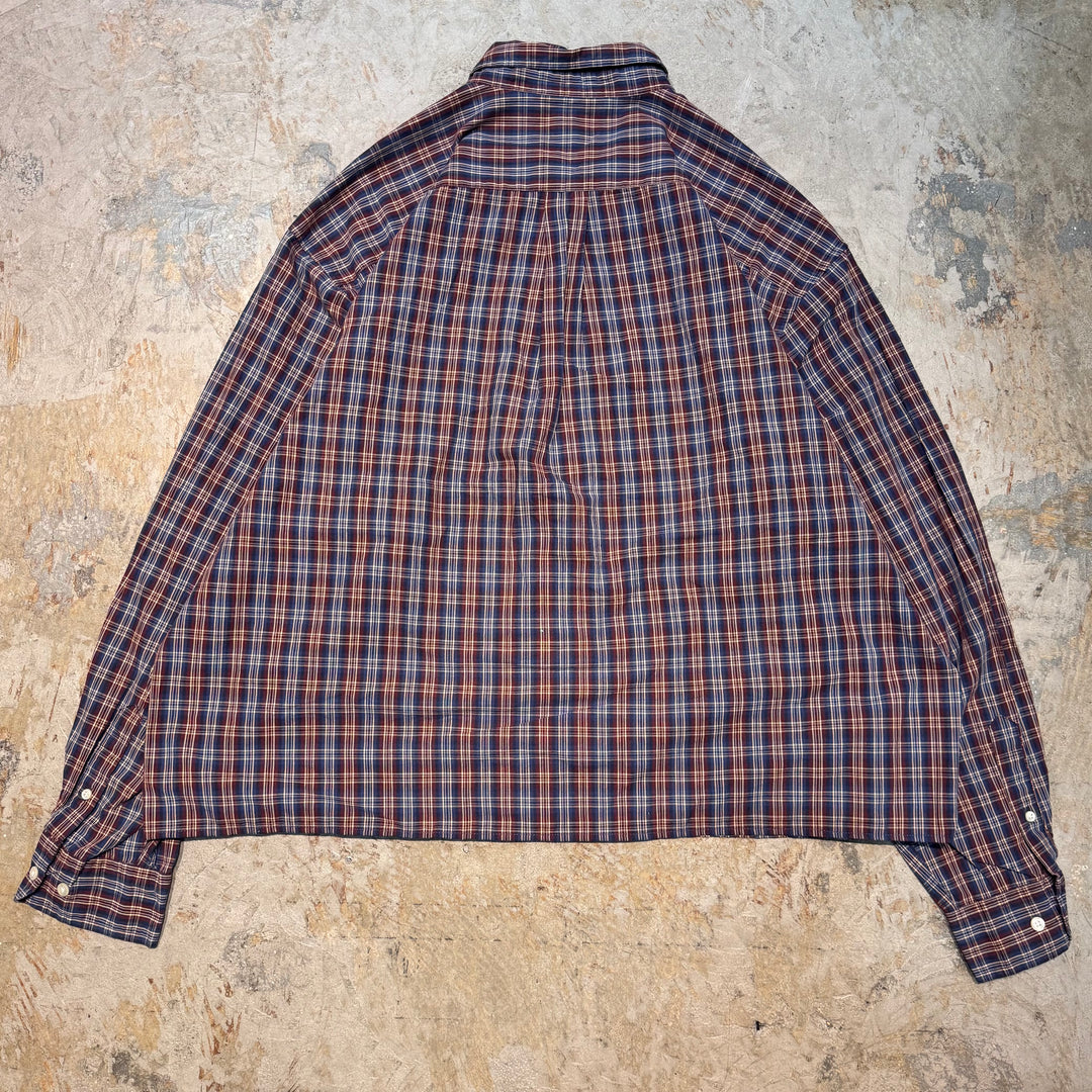 古着 GAP/ ギャップ/ ボタンダウン長袖シャツ/ チェック柄/ リメイク/ サイズXXL