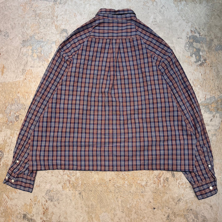 古着 GAP/ ギャップ/ ボタンダウン長袖シャツ/ チェック柄/ リメイク/ サイズXXL