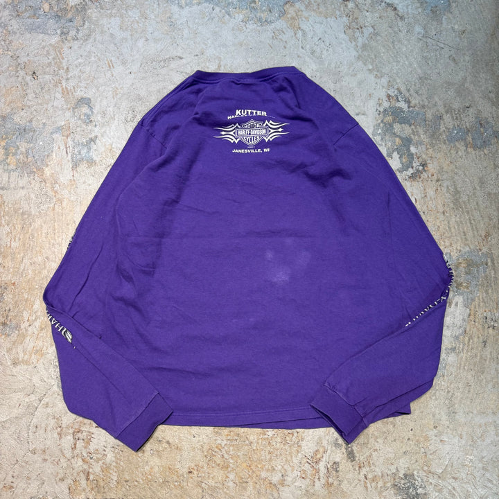 古着 USA製 Harley-Davidson/ハーレーダビッドソン/ プリントロングTシャツ/ XL