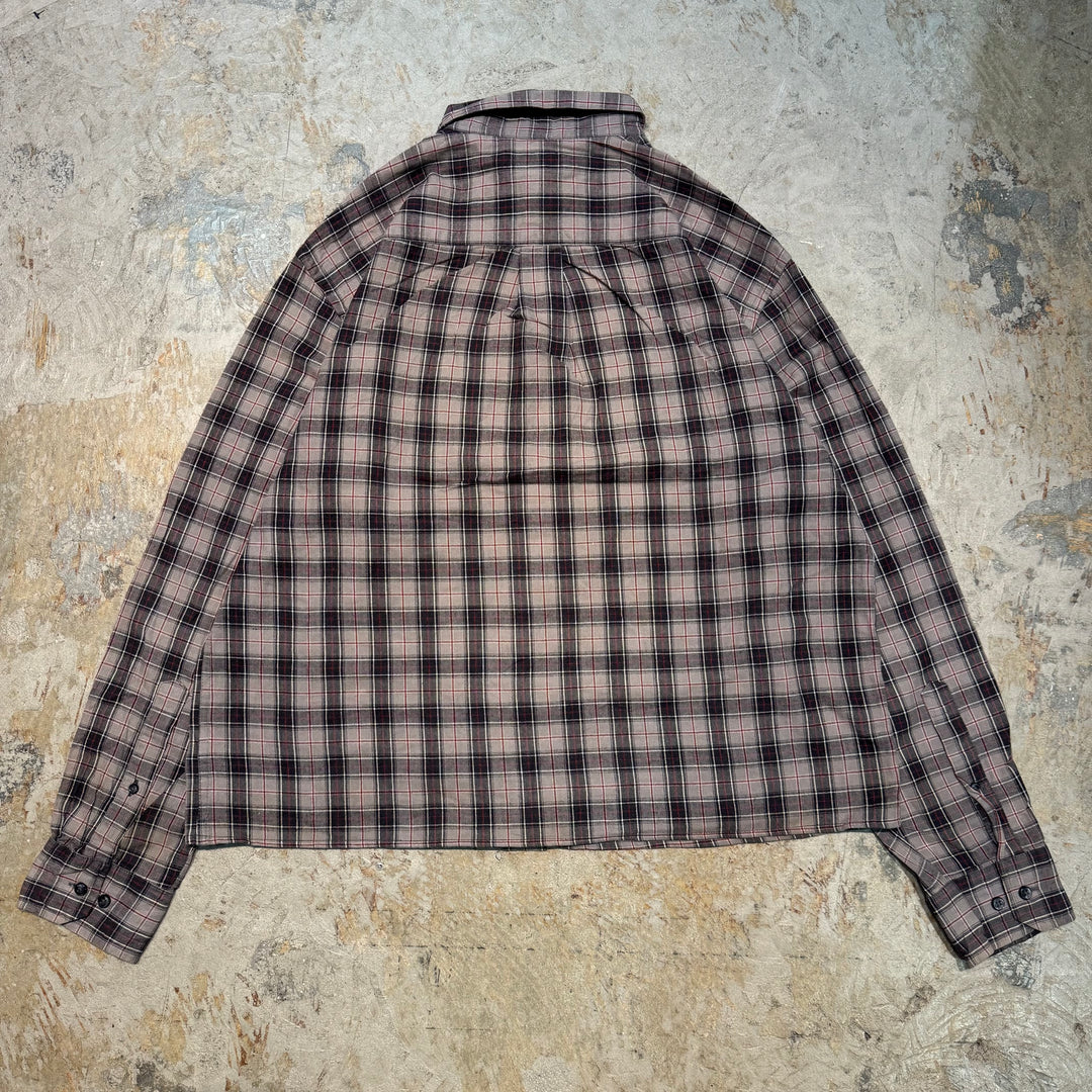 古着 St.JOHN'S BAY/ セントジョーンズベイ/ ボタンダウン短丈長袖リメイクシャツ/ チェック柄/サイズL