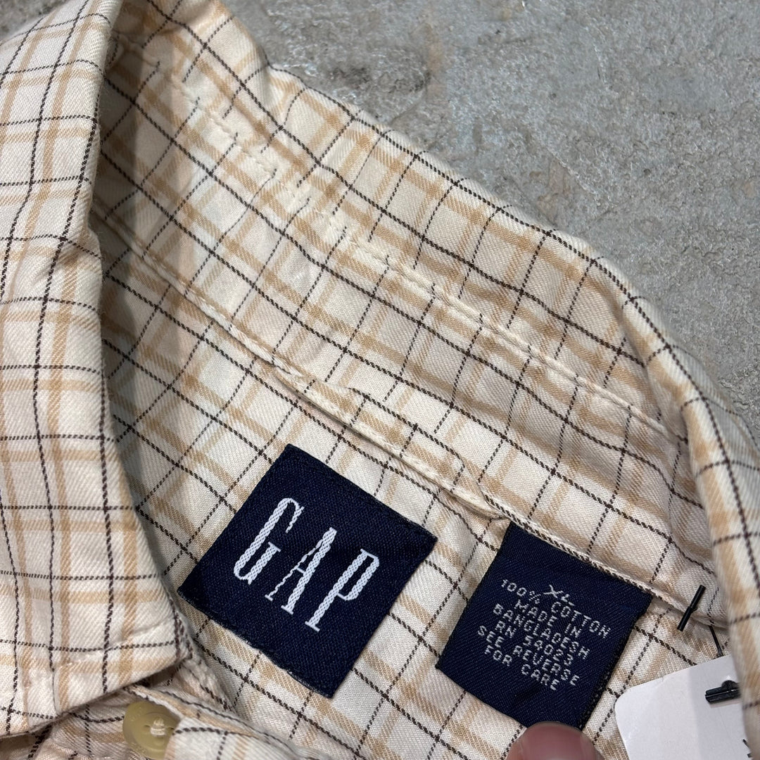 古着 GAP/ ギャップ/  ボタンダウン半袖シャツ/ チェック柄/ サイズXL