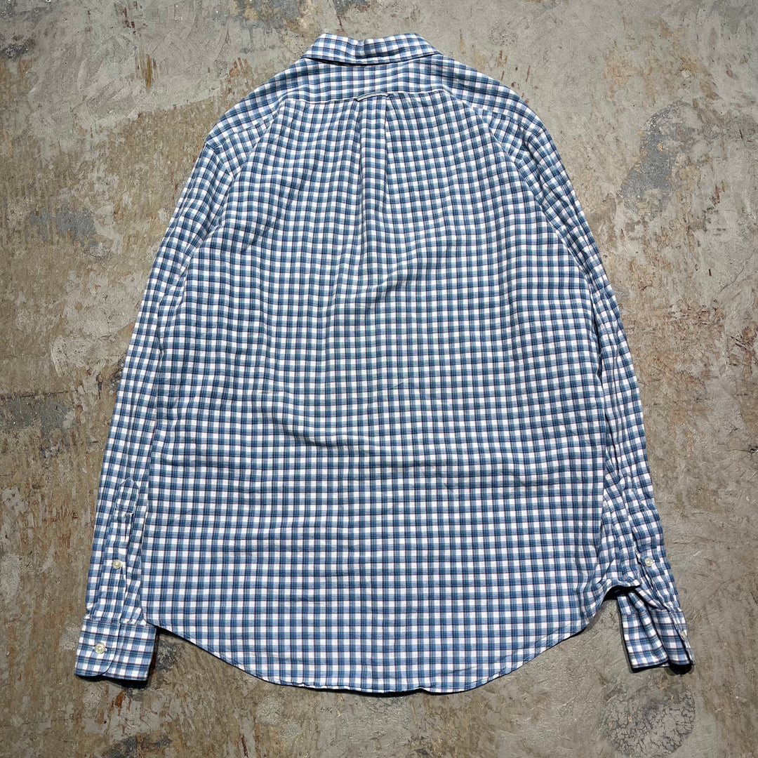 #4419 古着 Ralph Lauren/ラルフローレン/Long Sleeve Button Down Shirt/長袖ボタンダウンシャツ/チェック柄/CUSTOM FIT/サイズL