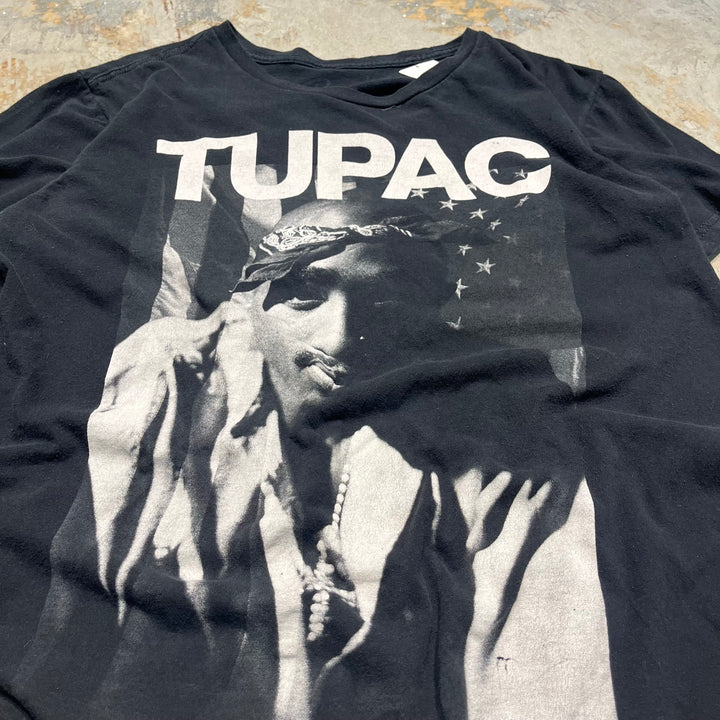 古着 2PAC/ツーパック/ヒップホップ/ラッパープリントTシャツ/サイズL