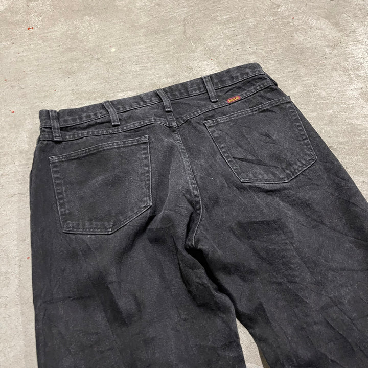 #4261 古着 RUSTLER/ラスラー/Black Denim Pants/ブラックデニムパンツ/サイズ36×30